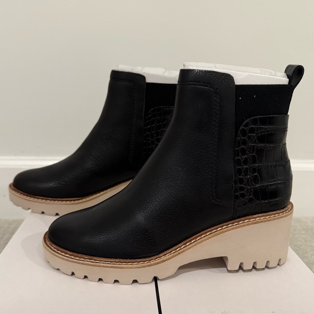 NWT in box Dolce Vita Huey Black Multi Leather Boots